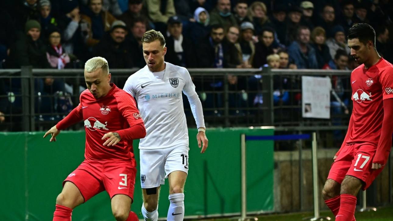 Knapper Sieg in Babelsberg: Leipzig müht sich ins Achtelfinale