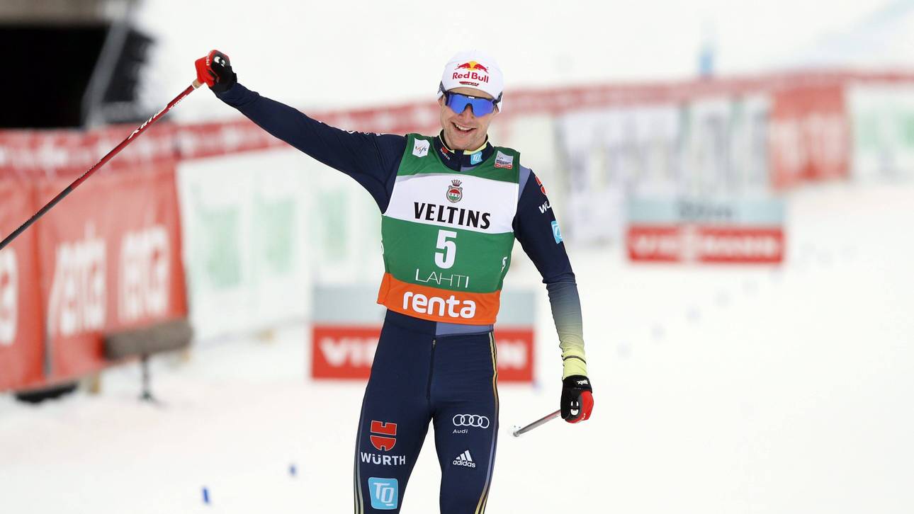 Geiger stürmt auf das Podest