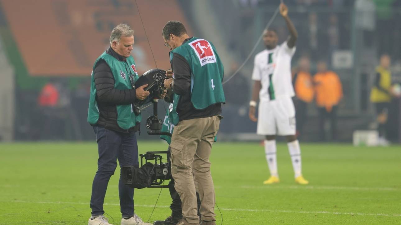 Loses  Kamera-Seil sorgt für Unterbrechung in Gladbach