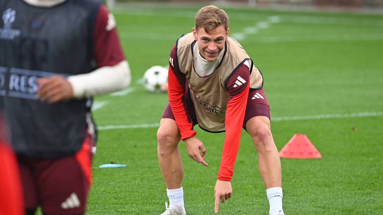 Joshua Kimmich beim Abschlusstraining vor dem Aufeinandertreffen mit dem FC Barcelona