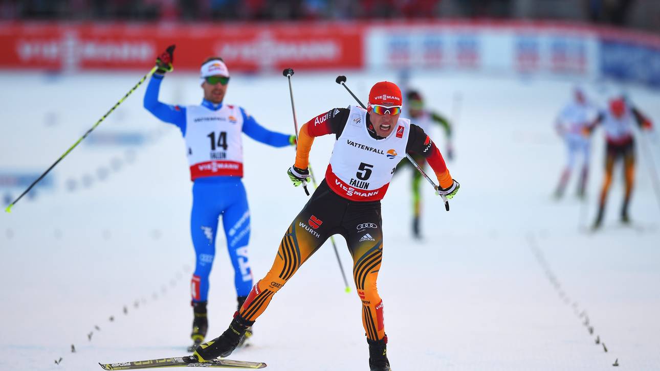 Johannes Rydzek ließ Alessandro Pittin im Schlussspurt keine Chance
