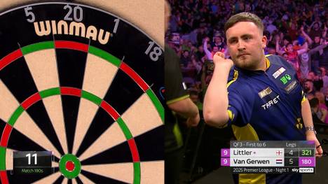 Luke Littler und Michael van Gerwen sorgen direkt am ersten Spieltag der neuen Premier League of Darts für ein Wahnsinns-Match. Da staunen selbst SPORT1-Kommentator Basti Schwele und Experte Max Hopp.