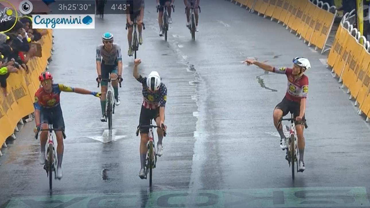 Tolle Tour-Geste bei Zieleinfahrt