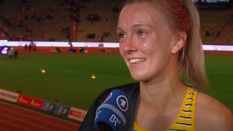 Lea Meyer wurde nach Silber bei der Leichtathletik-EM emotional