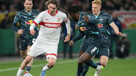 Nick Woltemade im Pokalspiel gegen Leipzig