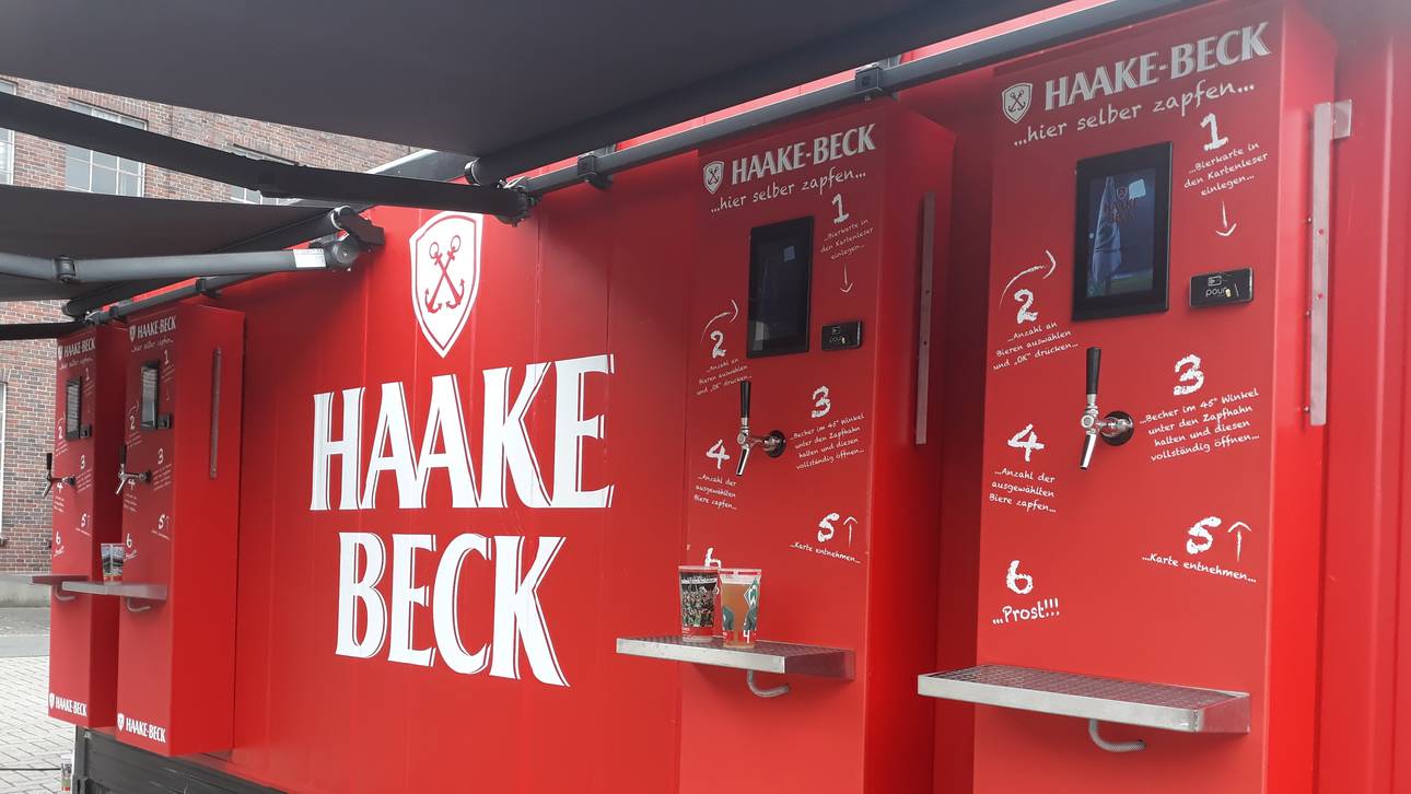 Selbstzapf-Anlage bei Werder-Spiel