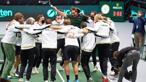Deutschland feiert seinen Halbfinaleinzug beim Davis Cup