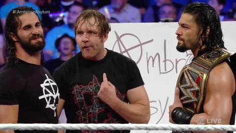 Bei WWE RAW wieder vereint: Seth Rollins, Dean Ambrose und Roman Reigns (v.l.)