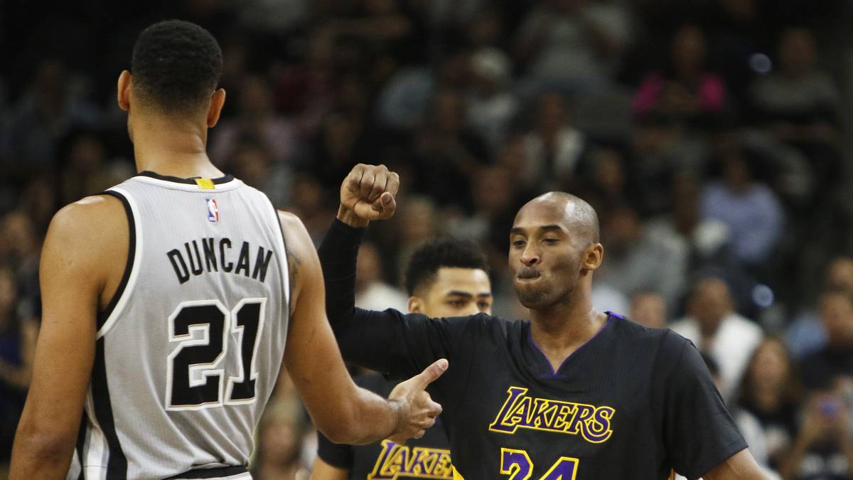 San Antonio ist der nächste Stop auf Kobe Bryants Abschiedstournee. Dort kommt es zum Treffen der lebenden Legenden mit Tim Duncan