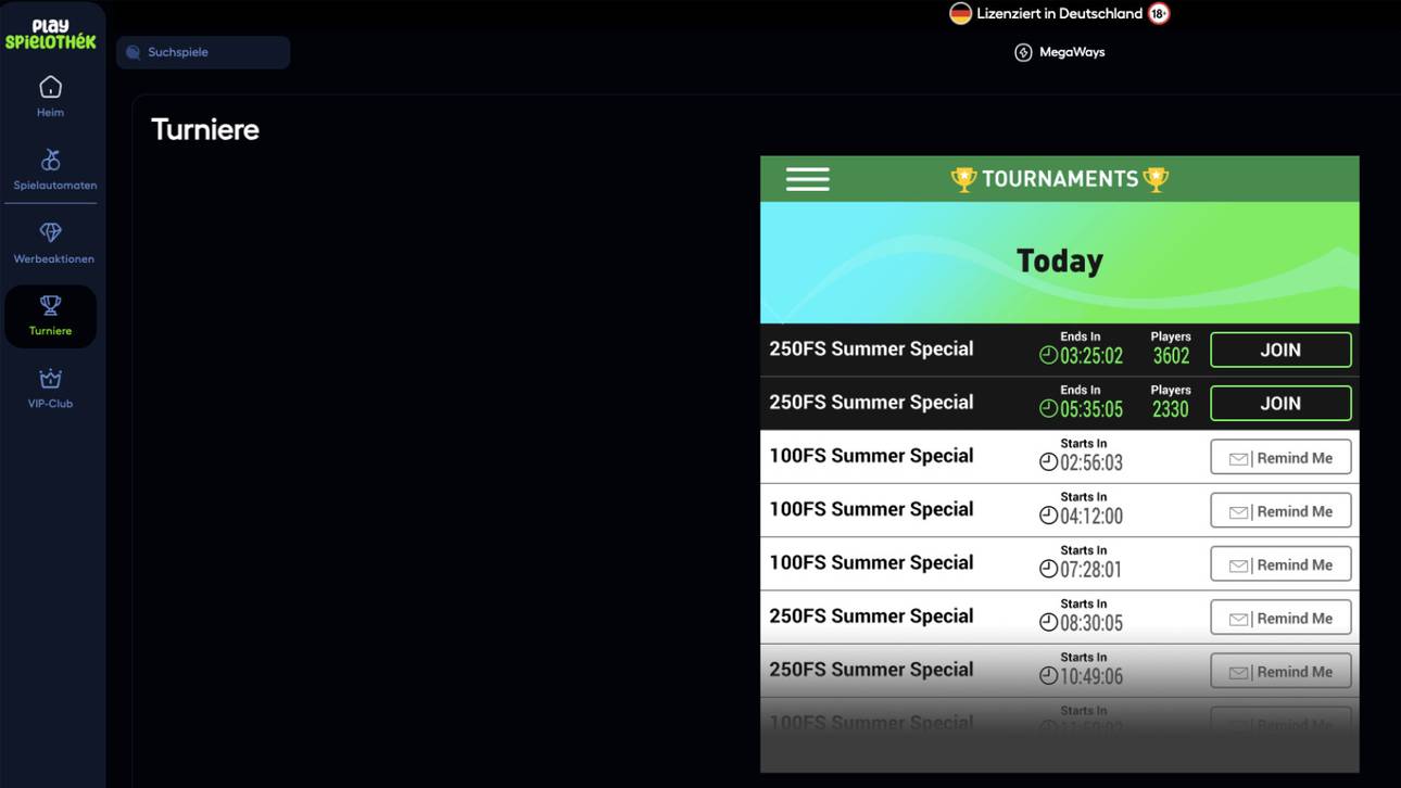 Play Spielothek Turniere