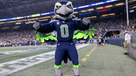 Das Seahawks-Maskottchen Blitz