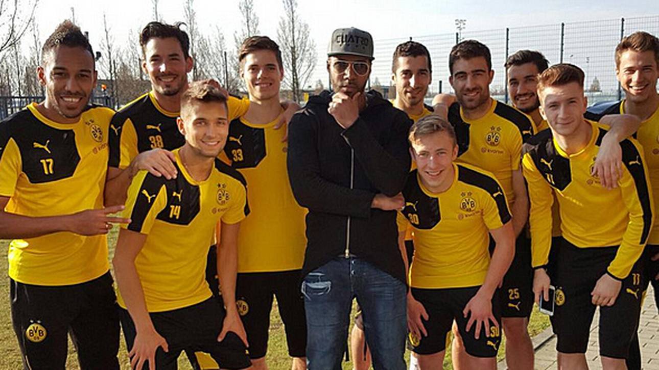 Rapper besucht Aubameyang beim BVB