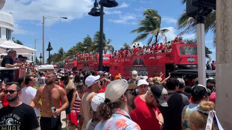 Die Florida Panthers feiern ihren Stanley Cup mit einer großen Parade bei bestem Wetter. SPORT1-Reporter Manfred Sedlbauer schildert vor Ort seine Eindrücke.
