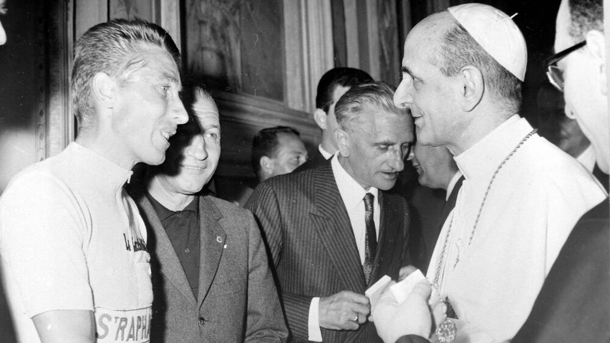 Jacques Anquetil wurde 1964 von Papst Paul VI. im Vatikan empfangen