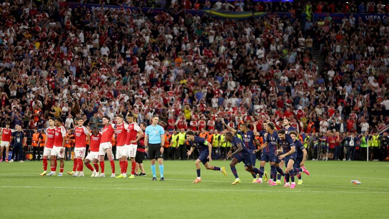 PSG jubelt nach dem Elfmeterschießen gegen Arsenal