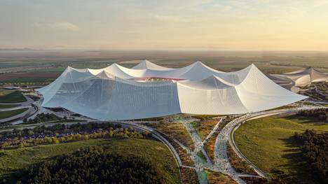 Findet in dieser Arena das WM-Finale 2030 statt? Nördlich von Casablanca entsteht in Marokko ein neuer Sport-Tempel, der künftig das größte Fußballstadion der Welt sein soll.