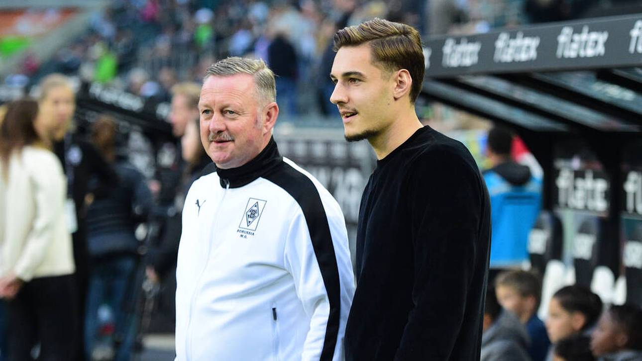 Florian Neuhaus (r., mit Roland Virkus) trainiert aktuell bei der U23