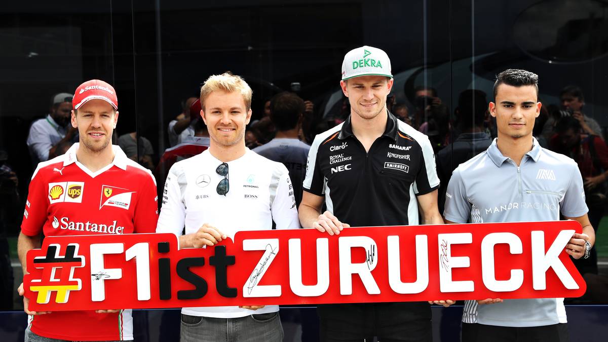 Die Formel 1 ist zurück in Europa - offenbar sehr zur Freude der deutschen Fahrer Sebastian Vettel, Nico Rosberg, Nico Hülkenberg und Pascal Wehrlein. SPORT1 hat die Bilder des Qualifyings in Barcelona
