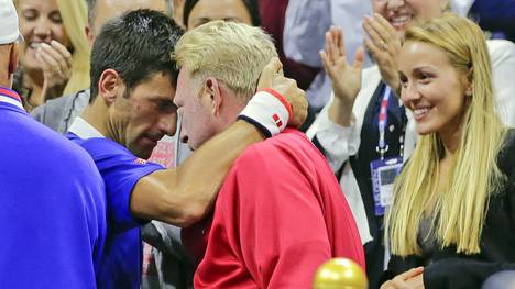 Umarmung zwischen Novak Djokovic und Boris Becker