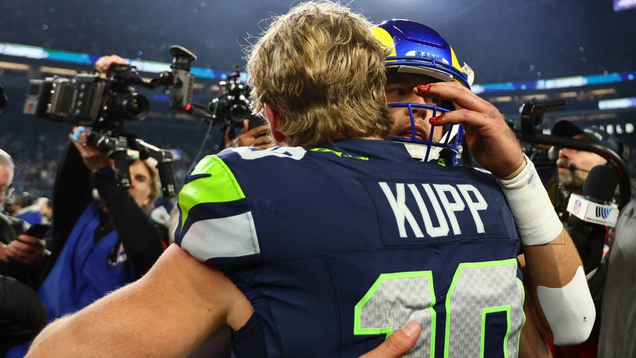 Cooper Kupp umarmte nach dem Sieg gegen die Rams seinen ehemaligen Mitspieler Matthew Stafford 