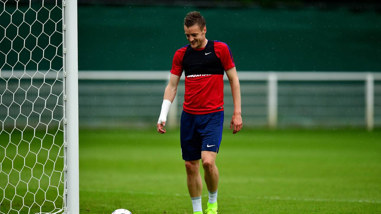 Vardy mit Kautabak beim Training
