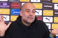 Auf einer Pressekonferenz spricht Trainer Pep Guardiola über die Folgen eines möglichen Abschieds von ihm bei Manchester City.