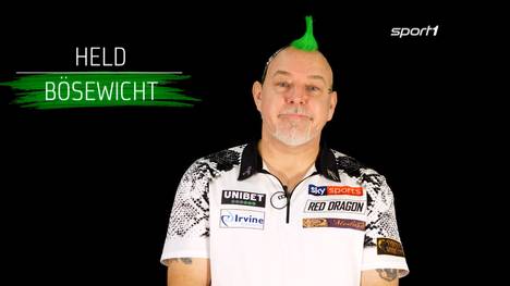 Nicht lange nachdenken, sofort für eine Variante entscheiden: Peter Wright in der Darts-Schnellfragerunde. Die Darts-WM – ab dem 15. Dezember auf SPORT1.