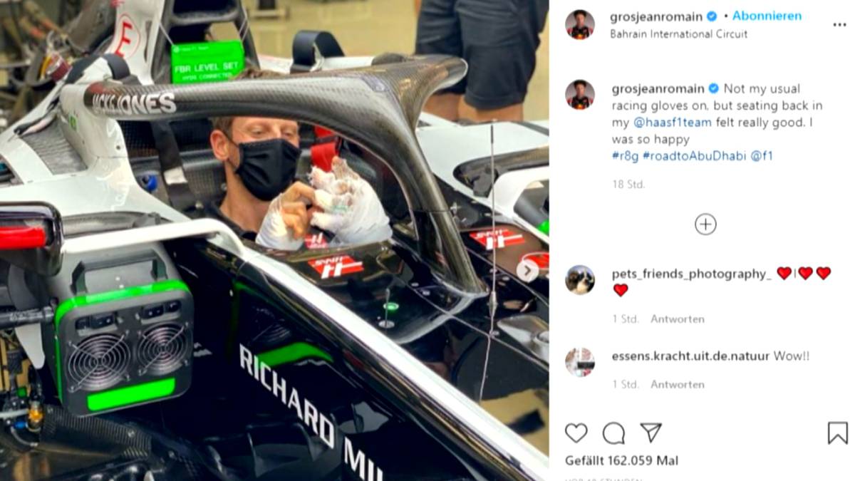 Nur eine Woche nach seinem Horror-Crash ist Formel-1-Pilot Romain Grosjean zurück im Cockpit.