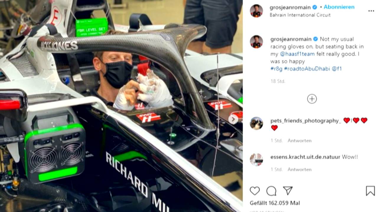 Romain Grosjean ist nach seinem Horror-Crash in der Formel 1 zurück im Cockpit