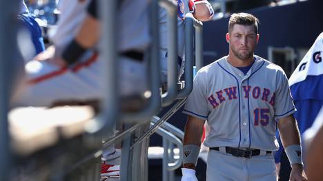 Tim Tebow, MLB-Outfielder der New York Mets, fällt für den Rest der Saison mit einem Handbruch aus
