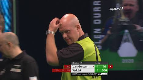 Michael van Gerwen besiegt am zweiten Spieltag der Premier League Peter Wright deutlich. Nach der Partie folgt die nächste Spitze gegen den Schotten.