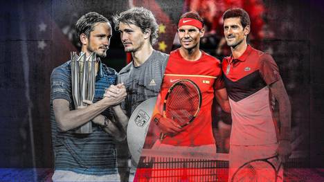 Daniil Medvedev und Alexander Zverev müssen sich noch gedulden, bis sie Rafael Nadal und Novak Djokovic (v.l.) den Status streitig machen können