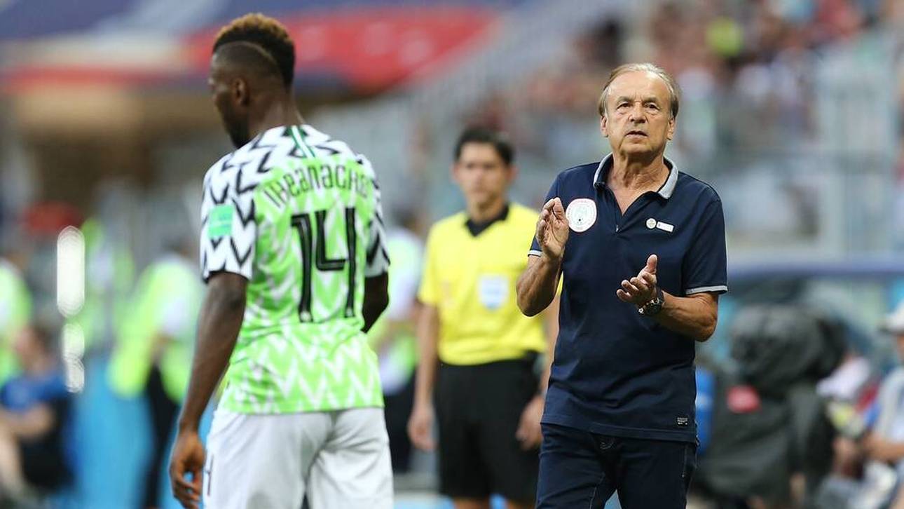 Gernot Rohr (r.) trainierte Nigeria bei der WM 2018