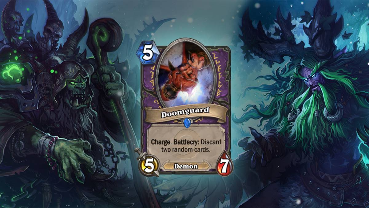 Doomguard (Verdammniswache) - Ansturm. Kampfschrei: Werft zwei zufällige Karten ab - Diese Karte wird zweimal im Deck gespielt

