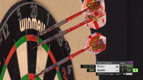 Den ersten Spieltag der Premier League of Darts gewinnt Michael Smith deutlich im Finale gegen Gerwyn Price mit 6:2.