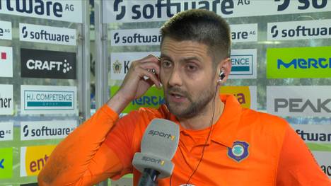 Nach der 0:6 Klatsche gegen Darmstadt 98 steigt Erzgebirge Aue als zweiter Verein aus der 2. Bundesliga ab. Dimitrij Nazarov findet nach dem Spiel deutliche Worte. 