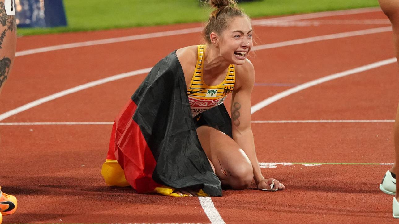 Unter anderem am linken Oberschenkel verletzte sich Gina Lückenkemper