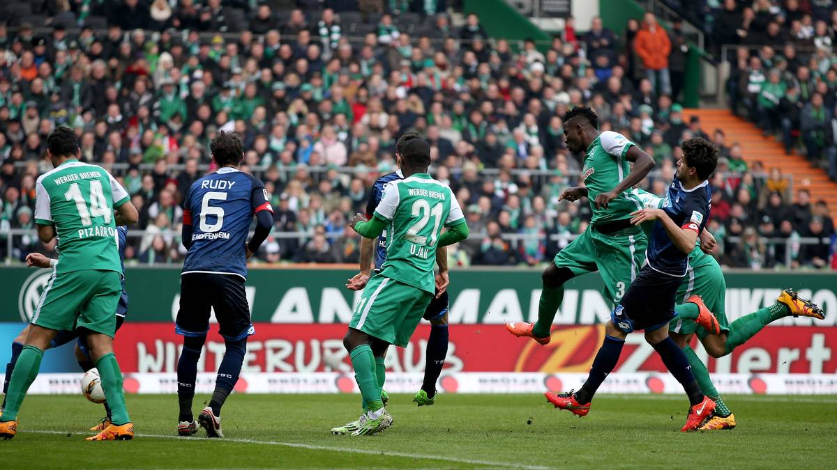 Papy Djilobodji köpft den Ausgleich nach der schnellen Hoffenheimer Führung durch Andrej Kramaric