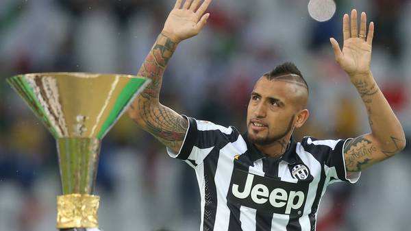Arturo Vidal von Juventus Turin feiert die Meisterschaft