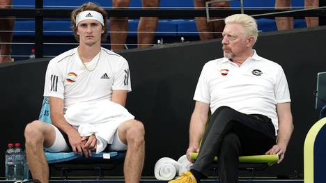 Ernüchterung pur: Alexander Zverev und Boris Becker beim ATP Cup