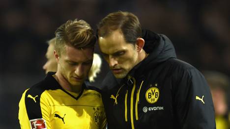 Thomas Tuchel (r.) erspart Marco Reus den Rasen von Darmstadt 98 Borussia Dortmund