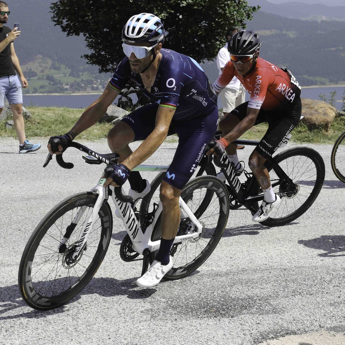 Der spanische Radstar Alejandro Valverde wird beim Training von einem Auto angefahren – kommt aber wohl glimpflich davon. Der Verursacher begeht offenbar Fahrerflucht.