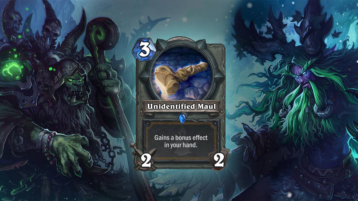 Unidentified Maul (Unidentifizierter Hammer) - Erhält auf Eurer Hand einen Bonuseffekt. Diese Karte wird zweimal im Deck gespielt
