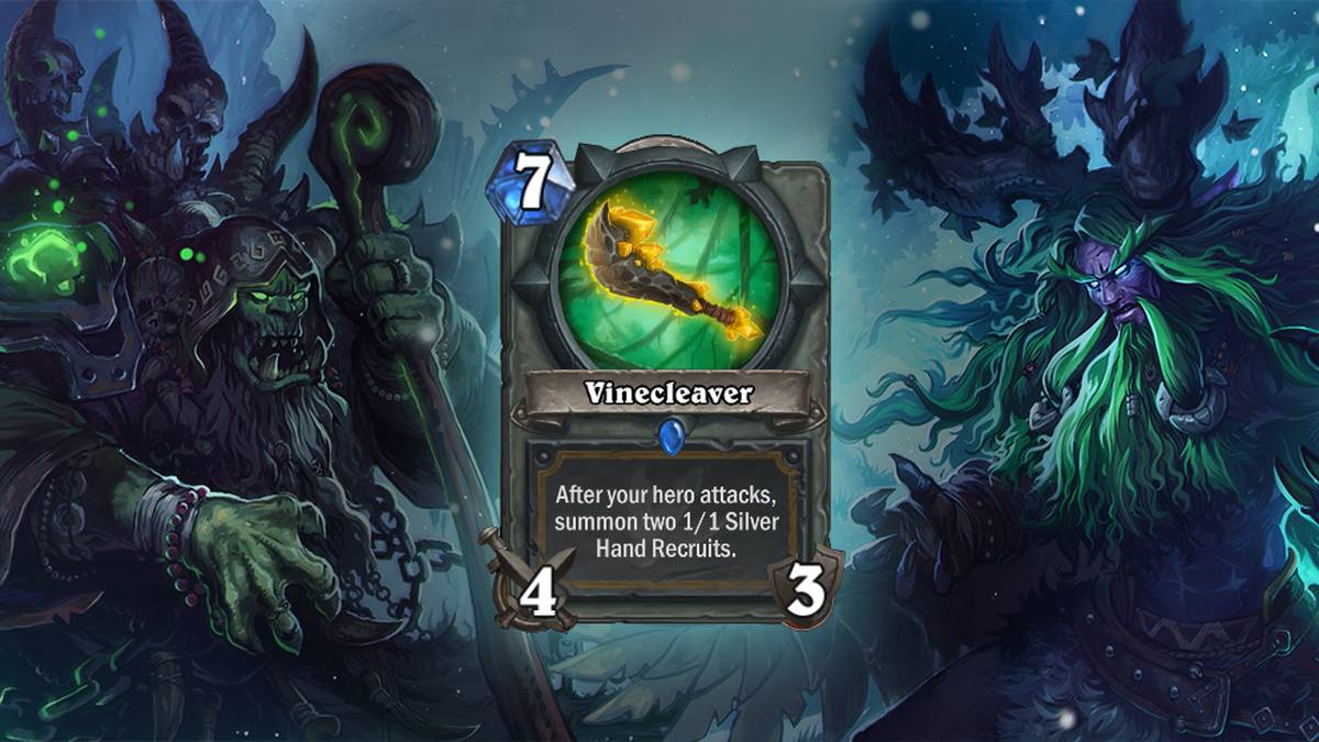 Vinecleaver (Rankenrichter) - Ruft zwei Rekruten der Silbernen Hand (1/1) herbei, nachdem Euer Held angegriffen hat. Diese Karte wird einmal im Deck gespielt