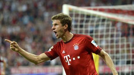 Thomas Müller jubelt für den FC Bayern gegen den Hamburger SV
