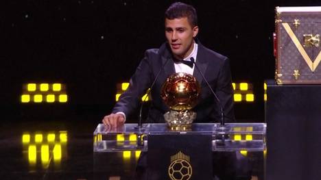 Die Entscheidung ist gefallen. Den diesjährigen Ballon d'Or als bester Fußballer gewinnt der Spanier Rodri. In seiner Siegesrede findet der Premier-League-Sieger und Europameister emotionale Worte. Die ganze Rede im Video.