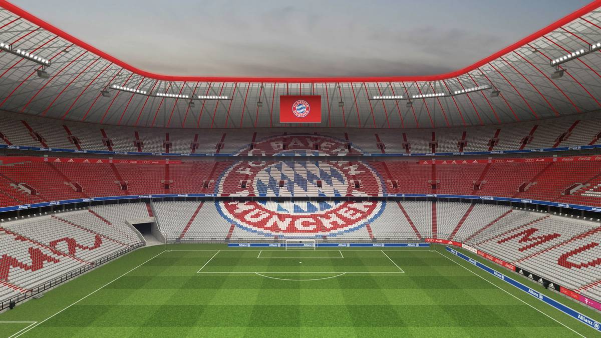 Ein weiteres Highlight: Das Vereinslogo ziert die Nordkurve - und liegt damit genau im Blickfeld der eingefleischten Bayern-Fans, die ihren Platz in der Südkurve haben