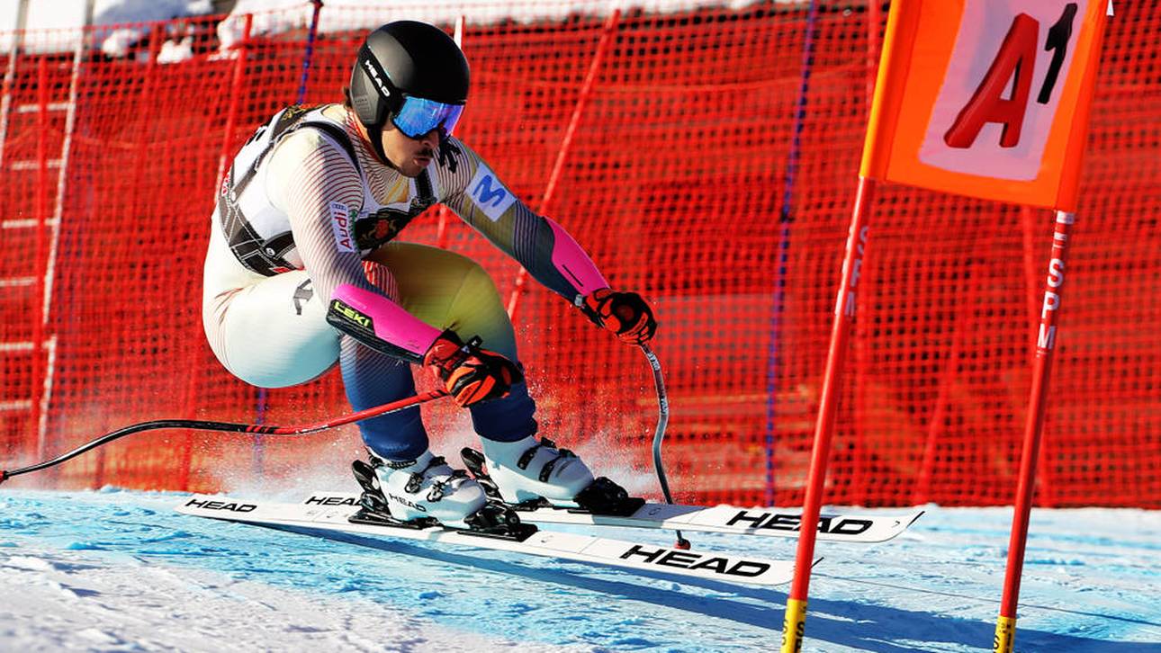 Heftiger Abflug in der Abfahrt