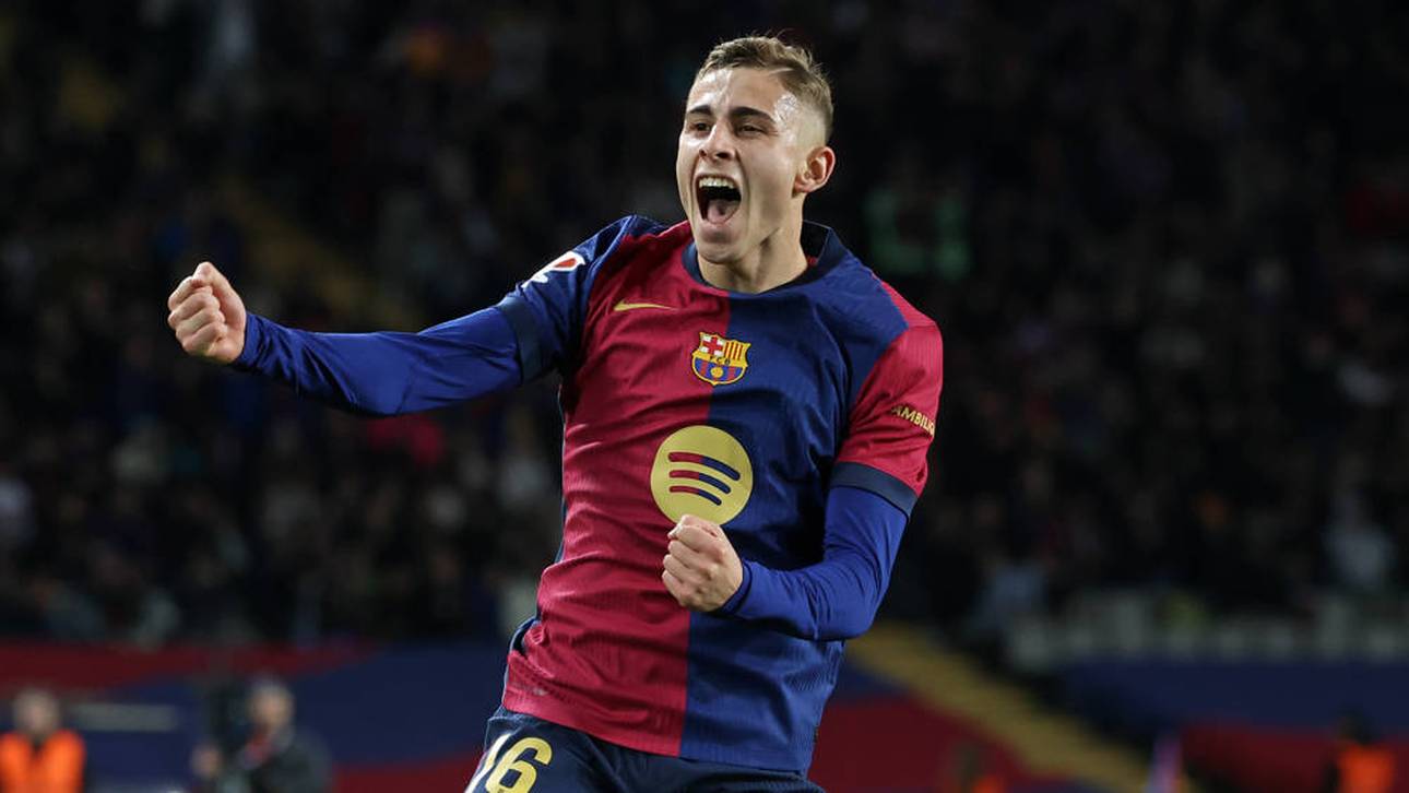 Fermin Lopez feiert einer seiner Tore gegen den FC Valencia