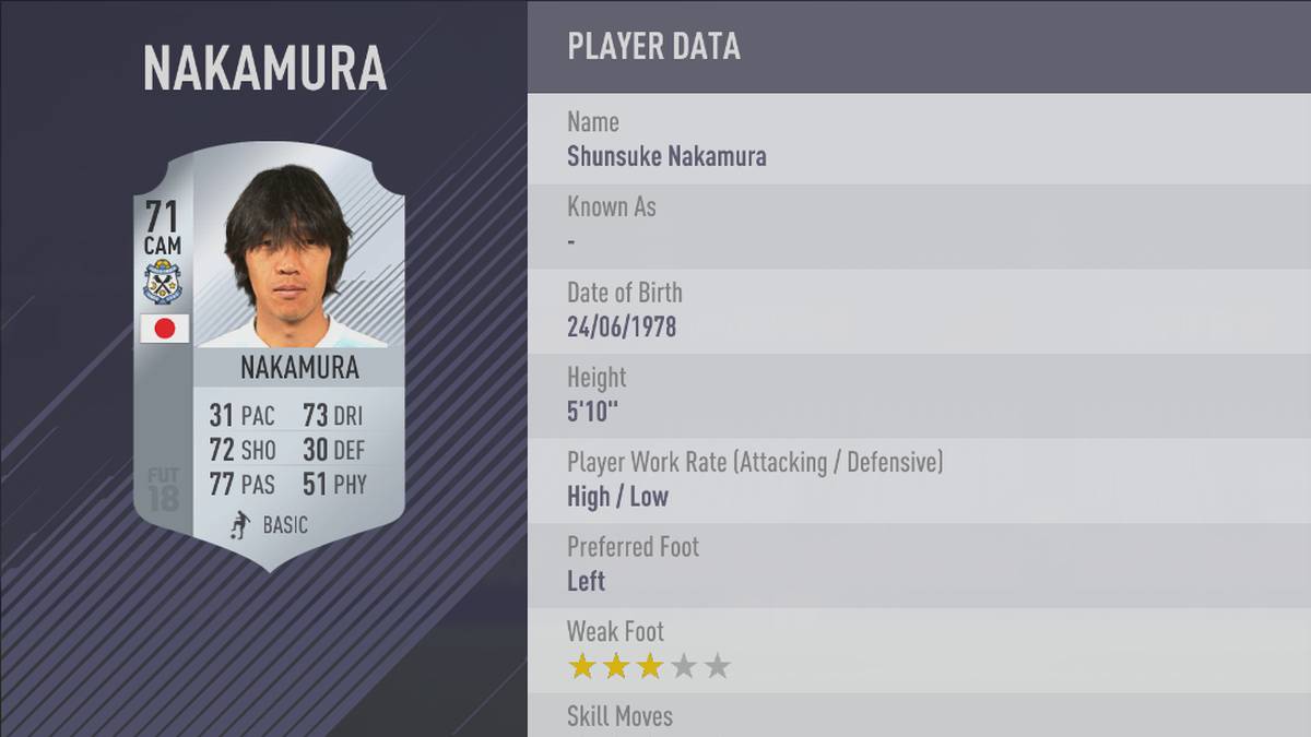 PLATZ 9: Shunsuke Nakamurai (Yokohama F. Marinos)
